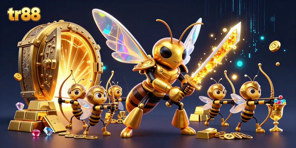 Engage with tr88's thrilling casino adventures under the vibrant glow of a golden hornet samurai.