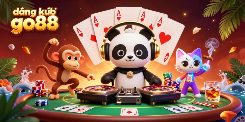 Revel in the excitement of gambling as you register for go88 with a vibrant 3D illustration of casino fun.